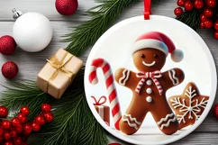 Round Christmas Ornament Sublimation|Clipart Product Image 1