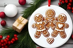 Round Christmas Ornament Sublimation|Clipart Product Image 1