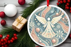 Round Christmas Ornament Sublimation|Clipart Product Image 1
