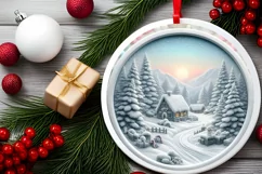 Pastell Christmass Scene Molten Candy PNG Product Image 2