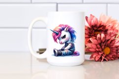 Cute Unicorn Sitting, Cool Haircut PNG Product Image 2