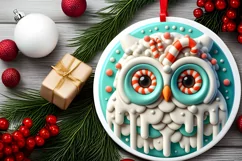 Round Christmas Ornament Sublimation|Clipart Product Image 2