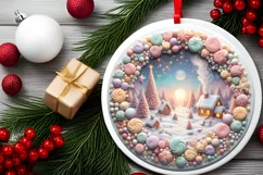 Pastell Christmass Scene Molten Candy PNG Product Image 2