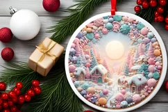 Pastell Christmass Scene Molten Candy PNG Product Image 2