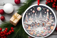 Pastell Christmass Scene Molten Candy PNG Product Image 2