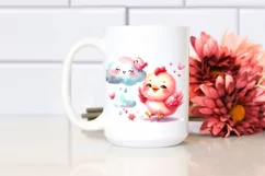 Watercolor Baby Chicken Smiling Cloud Clipart Product Image 2