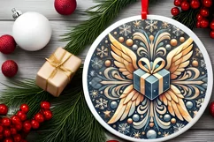 Round Christmas Ornament Sublimation|Clipart Product Image 2