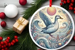 Round Christmas Ornament Sublimation|Clipart Product Image 1