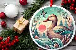 Round Christmas Ornament Sublimation|Clipart Product Image 1