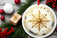 Round Christmas Ornament Sublimation|Clipart Product Image 2
