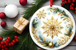 Round Christmas Ornament Sublimation|Clipart Product Image 2