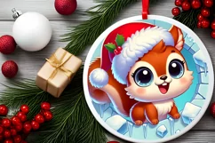 Round Christmas Ornament Sublimation|Clipart Product Image 1