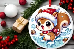 Round Christmas Ornament Sublimation|Clipart Product Image 1