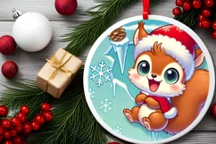 Round Christmas Ornament Sublimation|Clipart Product Image 1