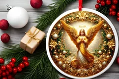 Round Christmas Ornament Sublimation|Clipart Product Image 2