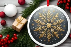 Round Christmas Ornament Sublimation|Clipart Product Image 2