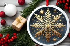 Round Christmas Ornament Sublimation|Clipart Product Image 2