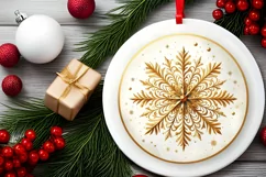 Round Christmas Ornament Sublimation|Clipart Product Image 2