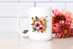 Abstract Bouquet with Hibiscus | Watercolor | Clipart Product Image 2