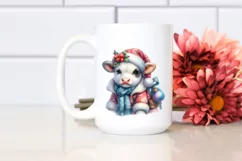 Cute Baby Cow Christmas Clipart Product Image 2