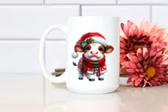 Cute Baby Cow Christmas Clipart Product Image 2