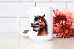 Funny Horse with Sunglasses | Watercolor Clipart Product Image 2