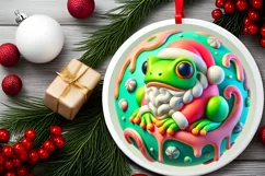 Round Christmas Ornament Sublimation|Clipart Product Image 1