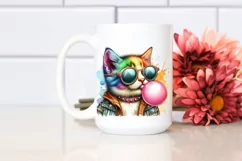 Colorful Kitten Sunglasses Chewing Gum Fun Vibrant Product Image 2