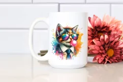 Colorful Kitten Sunglasses Chewing Gum Fun Vibrant Product Image 2