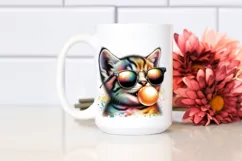 Colorful Kitten Sunglasses Chewing Gum Fun Vibrant Product Image 2