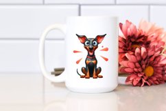 Crazy Looking Watercolor Doberman | Clipart Product Image 2