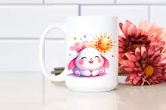 Colorful Baby Bunny Smiling Sun | Sublimation | Clipart Product Image 2