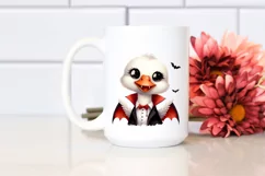Funny Vampire Swan Watercolor Clipart Product Image 2