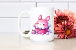 Colorful Smiling Cute Baby Bunny | Sublimation | Clipart Product Image 2