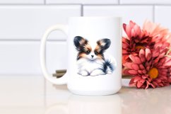 Sitting Papillon Watercolor PNG Product Image 2