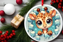 Round Christmas Ornament Sublimation|Clipart Product Image 2