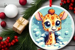 Round Christmas Ornament Sublimation|Clipart Product Image 2