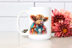 Colorful Baby Cow in Ringmaster Coat PNG Product Image 2