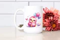 Colorful Baby Chicken With Balloons | Sublimation | Clipart Product Image 2