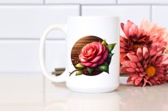 Glossy Camellia Round Wood | Clipart Product Image 2