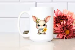 Easter Bunny Egg Flower, Clipart |T-shirt, Mug PNG Product Image 2