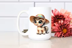 Funny Baby Poney Standing Sun Hat Clipart Product Image 2