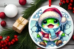 Round Christmas Ornament Sublimation|Clipart Product Image 1