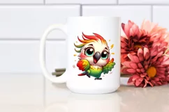 Colorful Small Baby Cockatoo Dancing | Sublimation | Clipart Product Image 2