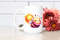 Colorful Smiling Cute Baby Bee | Sublimation | Clipart Product Image 2