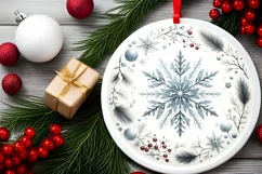 Round Christmas Ornament Sublimation|Clipart Product Image 2