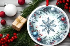 Round Christmas Ornament Sublimation|Clipart Product Image 2