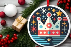 Round Christmas Ornament Sublimation|Clipart Product Image 1