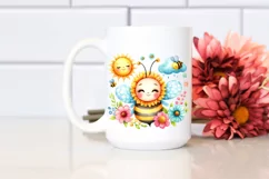 Colorful Smiling Cute Baby Bee | Sublimation | Clipart Product Image 2