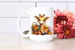 Baby Giraffe Autumn Vegetables | Sublimation | Clipart Product Image 2